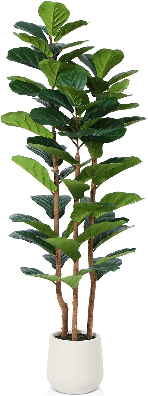 Künstlicher Geigenblatt-Feigenbaum mit weißem Pflanzgefäß