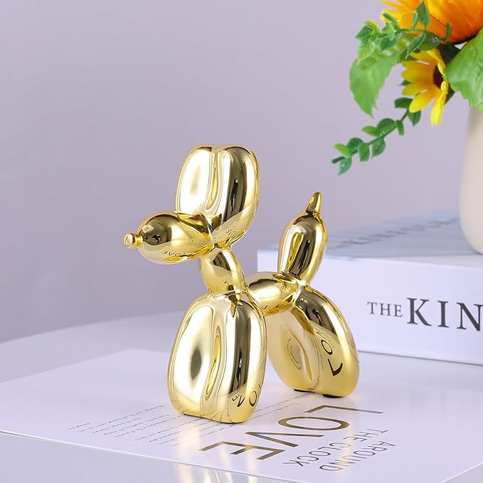 Goldballon-Hundedekor Goldene Dekorationsfiguren