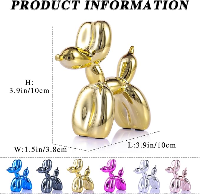Goldballon-Hundedekor Goldene Dekorationsfiguren
