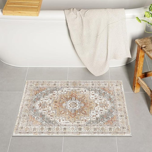 Badezimmerteppiche Vintage Boho Badematten für Badezimmer.